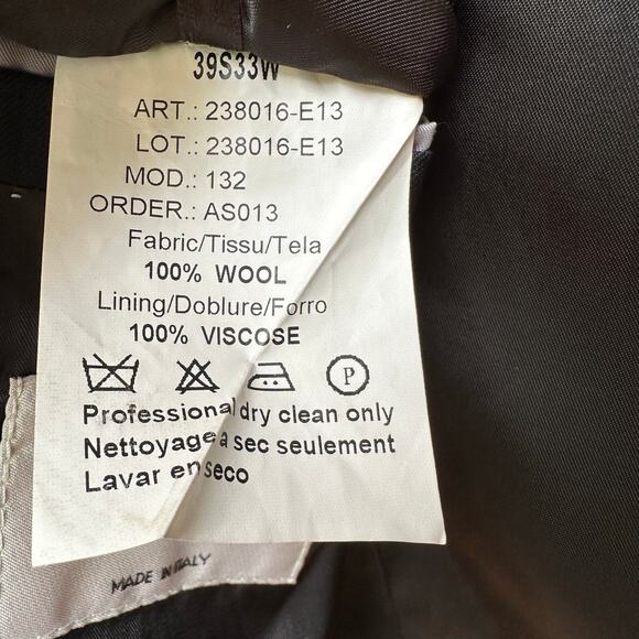 Louis Dell’Olio Men’s Blazer 42R Made in Italy 100% Wool Black Pinstripe - Picture 8 of 8